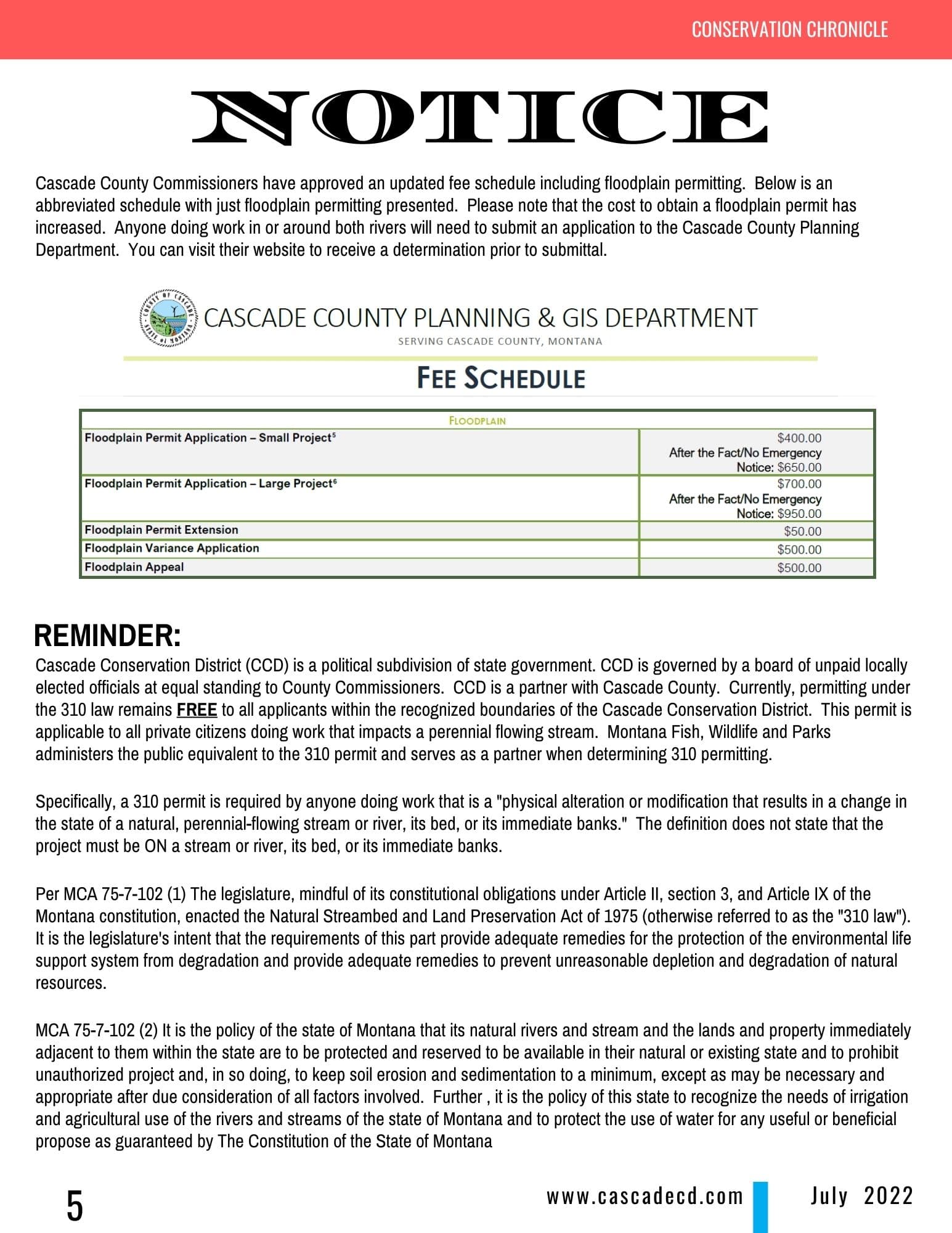 Conservation Chronical - July 2022 - Page Five